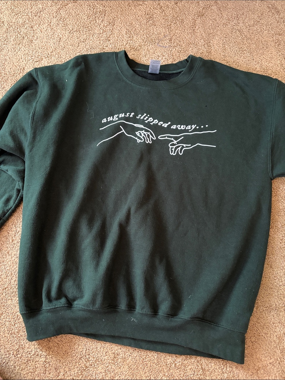 Taylor Swift Forest Green Crewneck Sweatshirt with White Graphic